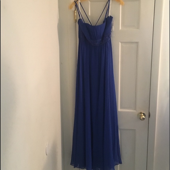 horizon blue bridesmaid dresses Wedtrend Dusty Blue Junior Bridesmaid Dress One Shoulder A-line Chiffon  Pleated Floor Length Wedding Party Dress  WEDTREND